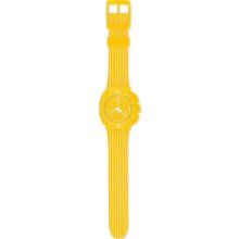 Swatch Men's Yellow Run Suij400 Chronograph Yellow Dial Plastic Quartz Watch