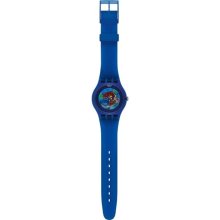 Swatch Unisex Originals SUON101 Blue Plastic Quartz Watch with Blue Dial