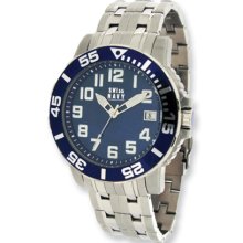 Swi55 Navy Mens Soldier Stainless Steel Blue Dial Watch XWA3442