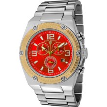 Swiss Legend Men's Throttle Chronograph Red Dial Gold Tone Ip Bezel St