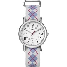 T2n918 Timex Weekender Slip Though Mid Size Indiglo Gray Leather Strap T2n918kw