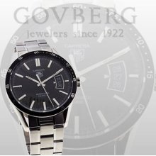 Tag Heuer Carrera Calibre 5 Steel Automatic Watch Black Dial Wv211m.ba0787