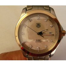 Tag Heuer Link Diamond & Mop Dial 18k Bezel Lk