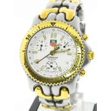 Tag Heuer Men's Two-tone Sel White Dial Chronograph Quartz Watch