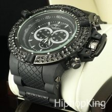 Techno Pave Sporty Classy Boy Rapper Style Water Resistance Hip Hop Watch