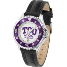 Texas Christian Horned Frogs Competitor Ladies Watch with Leather Band