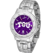 Texas Christian Horned Frogs TCU Mens Steel Anochrome Watch