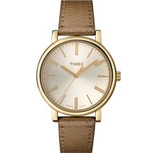 Timex Round Leather Strap Watch