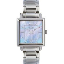 Timex Womens Classics Elegant Square Case Mop Dial Stainless Steel Watch T2m830