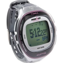 Timex Women's Ironman Run Trainer Watch Silver/Pink with GPS T5K6 ...