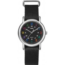 Timex Women's Weekender T2N869 Black Nylon Quartz Watch with Blac ...