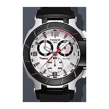 Tissot T-Race Chrono 45mm Watch - White Dial, Rubber Strap T0484172703700 Chronograph Sale Authentic