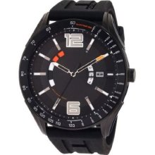 Tommy Hilfiger Men Sport Black Tonal Silicon Watch Quartz Steel Case Round