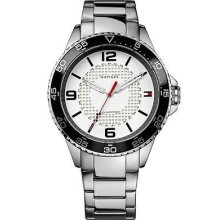 Tommy Hilfiger Men White Dial Silver Band Watch 1790838