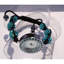 Top Turquoise Cz Crystal Pave Disco Balls (6pcs) 10mm Shamballa Bracelet Watch