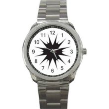 Tribal Tattoo Unisex Silver-Tone Sports Metal Watch 32