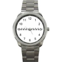 Tribal Tattoo Unisex Silver-Tone Sports Metal Watch 10