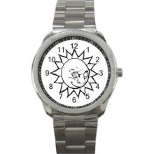 Tribal Tattoo Unisex Silver-Tone Sports Metal Watch 38