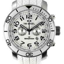 Tw Steel Tw835 Sensation 48mm White Chronograph Mens Fast Shipping