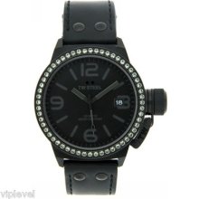 Tw Steel Tw912 Canteen 45mm Black Dial Swarovski Black Leather Fast Ship