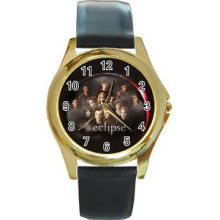 Twilight Eclipse Unisex Gold-Tone Round Metal Watch 05