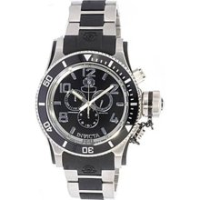 Two Tone Stainless Steel Russian Diver Chronograph Black Dial Date Display 300M