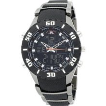 U.s. Polo Assn. Men's Us8163 Analog-digital Black Dial Gun Metal Bracelet