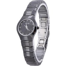 Unisex Ceramic Analog Quartz Wrist Watch (Black)