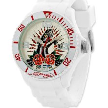 Unisex Ed Hardy Matterhorn White Panther Watch