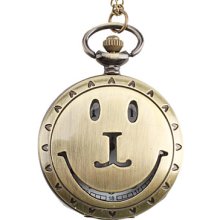 Unisex Smile Alloy Analog Pocket Quartz Watch (Bronze)