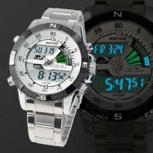 Us+tracking Weide Lcd Digital Chronograph Quartz Date Day Alarm Men Sport Watch