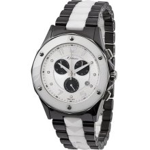 Used Mens Quartz Chronograph White And Black Ceramic Wrist Watch G-cnrioliwb