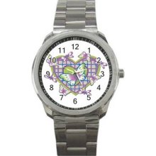 Valentine Love Unisex Silver-Tone Sports Metal Watch 08