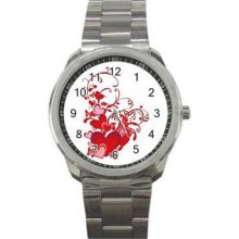 Valentine Love Unisex Silver-Tone Sports Metal Watch 05