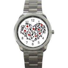 Valentine Love Unisex Silver-Tone Sports Metal Watch 18