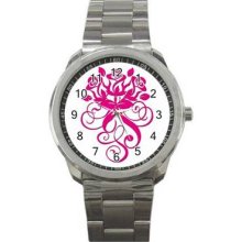 Valentine Love Unisex Silver-Tone Sports Metal Watch 14