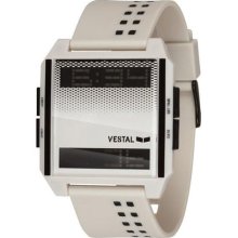 Vestal Mens Digichord Ultra Thin Digital Plastic Watch - White Ru ...