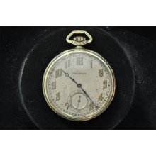 Vintage 12 S Waltham Green Gold Filled Pocket Watch Grade 225 Keeping Time