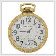 Vintage 1933 Hamilton 21 Jewel Double Roller 992 Pocket Watch