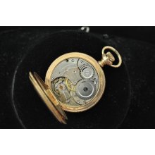 Vintage 35 Mm Vintage Hunting Case Pocket Watch Keeping Time!