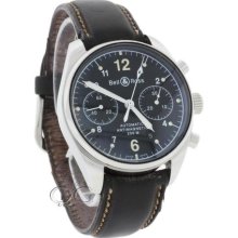 Vintage Bell & Ross Automatic Chronograph Antimagnetic Leather Mens Watch 126