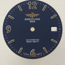 Vintage Breitling Automatic 660 Feet Matte Blue Watch Dial Large