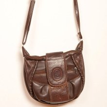 Vintage leather handbag brown small