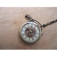 Vintage mechanical pocket watch, jewelry, necklace, accessories, gift MP-12