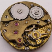 Vintage Round 15 Jewels Complete Watch Movement For Parts