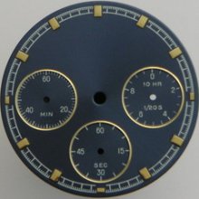 Vintage Swiss Chronograph Blue & Gold Dial Lemania 839