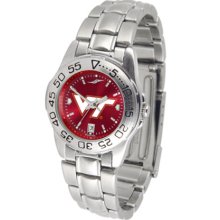 Virginia Tech Hokies Sport AnoChrome Ladies Watch with Steel Band