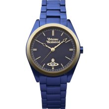 Vivienne Westwood St James Unisex Quartz Watch With Blue Dial Analogue Display And Blue Bracelet Vv049nvnv