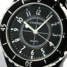 Vogue Steel Mens Quartz Casual Wrist Men Watch Hour Fashion Time Point All Black