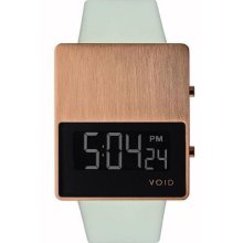 Void Unisex Digital Stainless Watch - White Leather Strap - Black Dial - V01EL-CO/GY